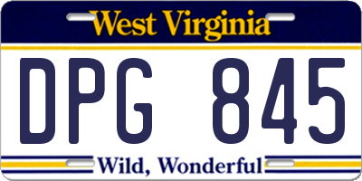 WV license plate DPG845