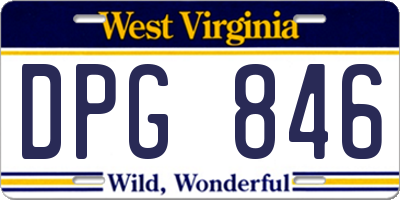 WV license plate DPG846