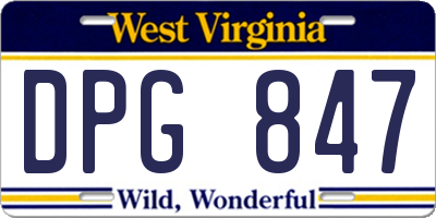 WV license plate DPG847
