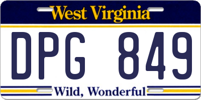 WV license plate DPG849