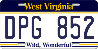 WV license plate DPG852