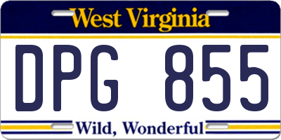 WV license plate DPG855