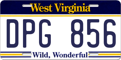 WV license plate DPG856