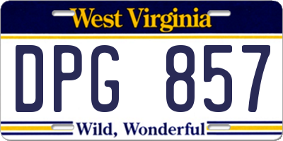 WV license plate DPG857