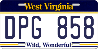 WV license plate DPG858