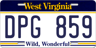 WV license plate DPG859