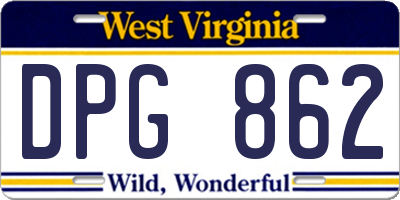 WV license plate DPG862