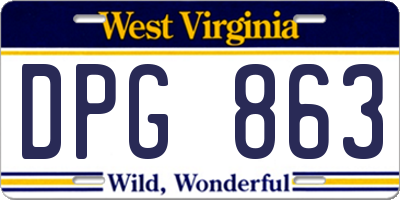 WV license plate DPG863
