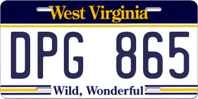 WV license plate DPG865