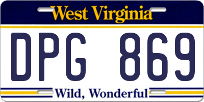 WV license plate DPG869