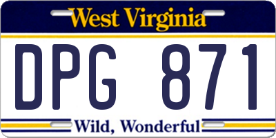 WV license plate DPG871