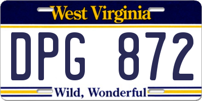 WV license plate DPG872