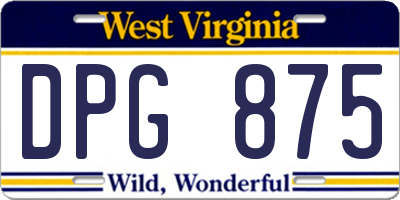 WV license plate DPG875