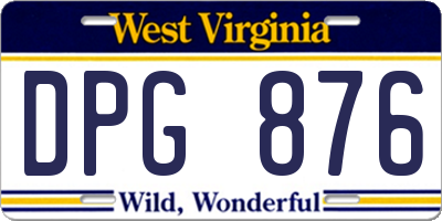 WV license plate DPG876
