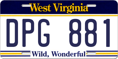 WV license plate DPG881