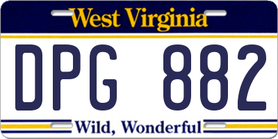 WV license plate DPG882