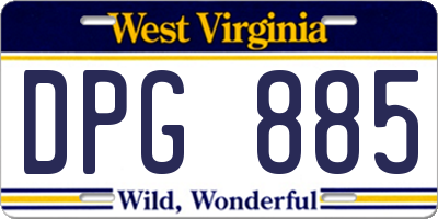WV license plate DPG885