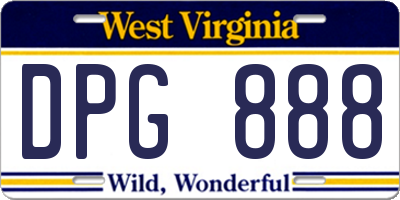 WV license plate DPG888
