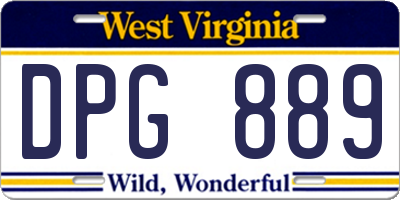 WV license plate DPG889