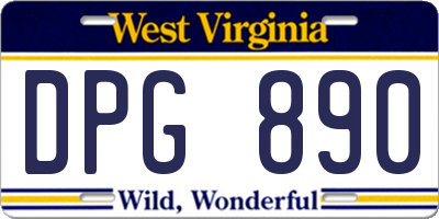 WV license plate DPG890