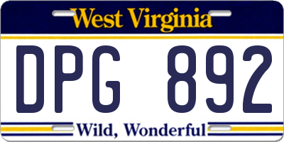 WV license plate DPG892