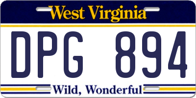 WV license plate DPG894