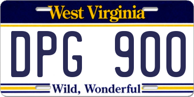 WV license plate DPG900