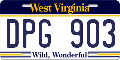WV license plate DPG903