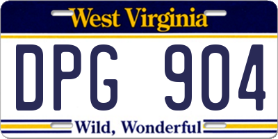 WV license plate DPG904