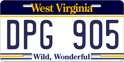 WV license plate DPG905
