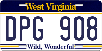 WV license plate DPG908
