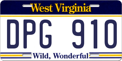 WV license plate DPG910