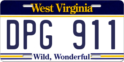 WV license plate DPG911