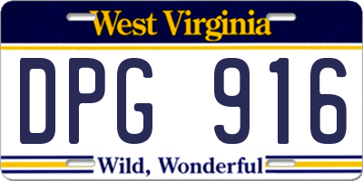 WV license plate DPG916