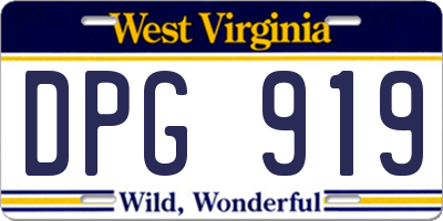 WV license plate DPG919