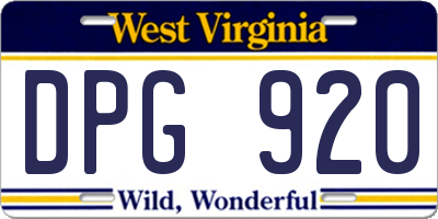 WV license plate DPG920