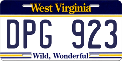 WV license plate DPG923