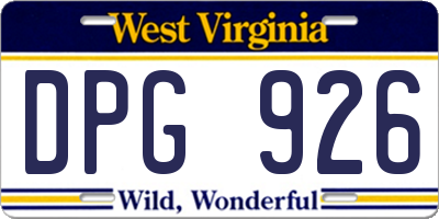 WV license plate DPG926
