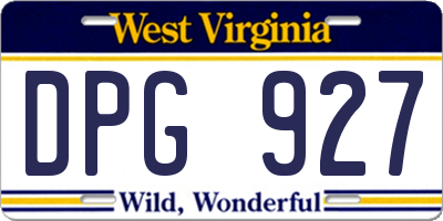 WV license plate DPG927