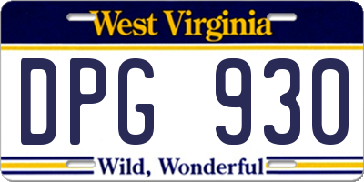 WV license plate DPG930