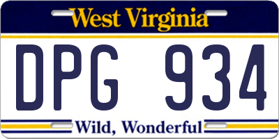 WV license plate DPG934