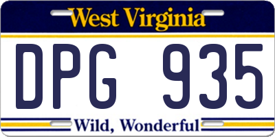 WV license plate DPG935