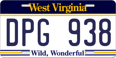 WV license plate DPG938