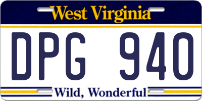 WV license plate DPG940