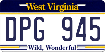 WV license plate DPG945
