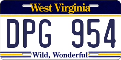 WV license plate DPG954