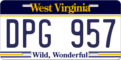WV license plate DPG957