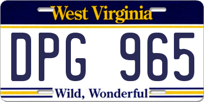 WV license plate DPG965