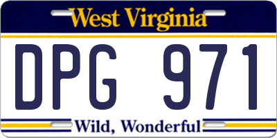 WV license plate DPG971