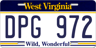 WV license plate DPG972